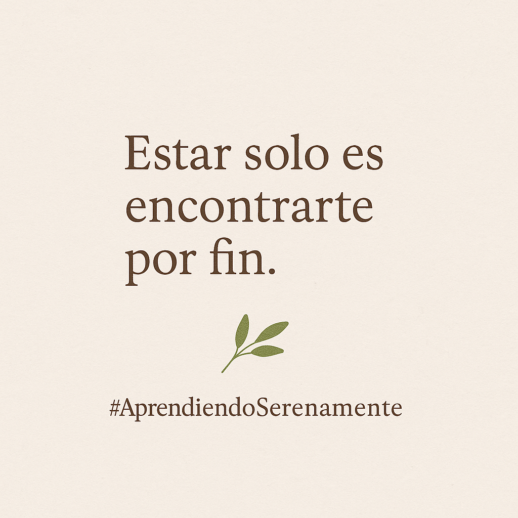 Estar solo es encontrarte por fin